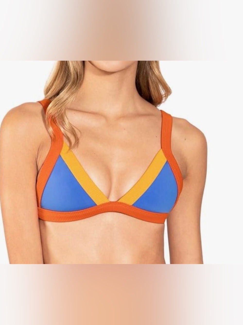 One one Vibrant Multi Color Triangle Bikini Top Size Small